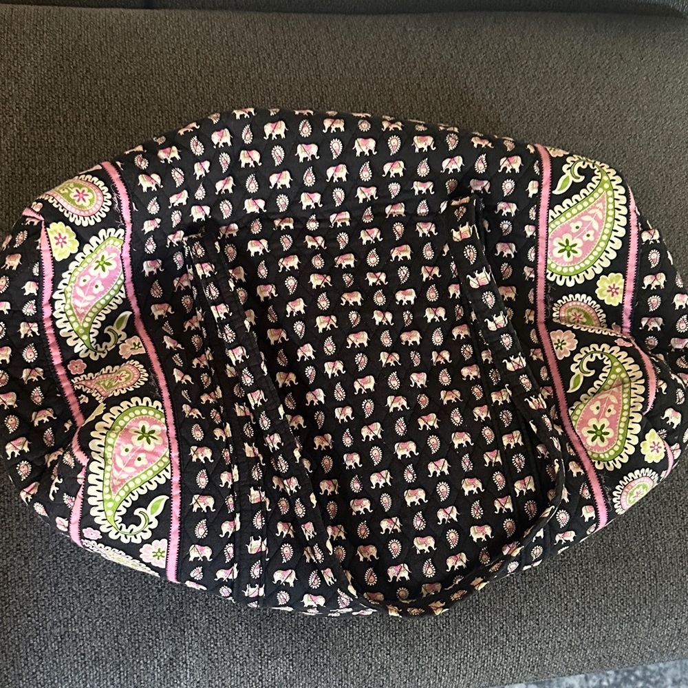 Vera Bradley Black and Pink Elephant Travel Bag